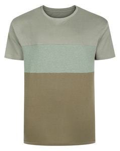Bigdude Cut & Sew Marl Short Sleeve T-Shirt Tall Sage Green/Sage Marl/Olive